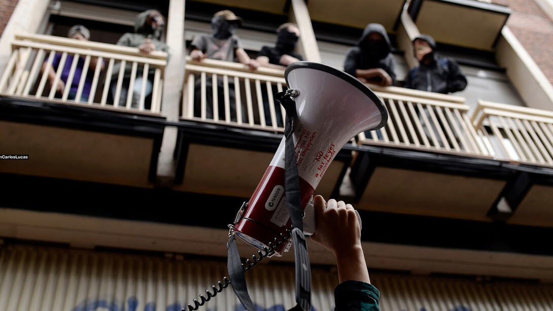 Manifestación en apoyo al Patio Maravillas en Madrid