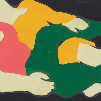 Franz Gertsch, Liebespaar (nach courbet) I (detail), 1967. Courtesy of Museum Franz Gertsch