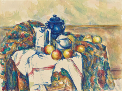 Paul Cézanne, Still life with blue pot, about 1900–06. Courtesy of J. Paul Getty Museum
