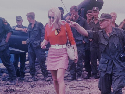 Chris Noel in Qui Nhon, Vietnam in 1967, Chris Noel visits the US 1st Cavalry Division