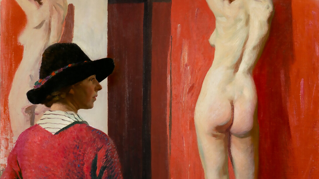 Dame Laura Knight Laura Knight with model, Ella Louise Naper ('Self Portrait') (1913)