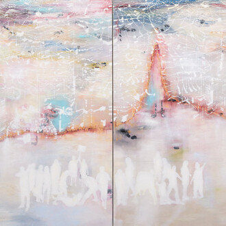 Jon Cattapan, Curtain line (Australian crowd no. 2), 2001. Courtesy of the Art Gallery of NSW