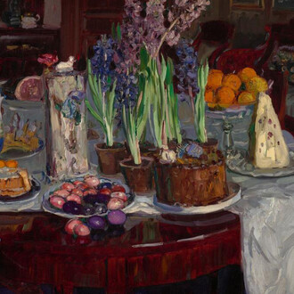 C.Y. Zhukovsky, Easter still life (detail), 1915. Courtesy of the New Tretyakov Gallery
