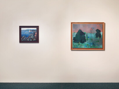 Francis Picabia, 7 paintings and 1 painting, exhibition view. Courtesy of Fleiss-Vallois Gallery