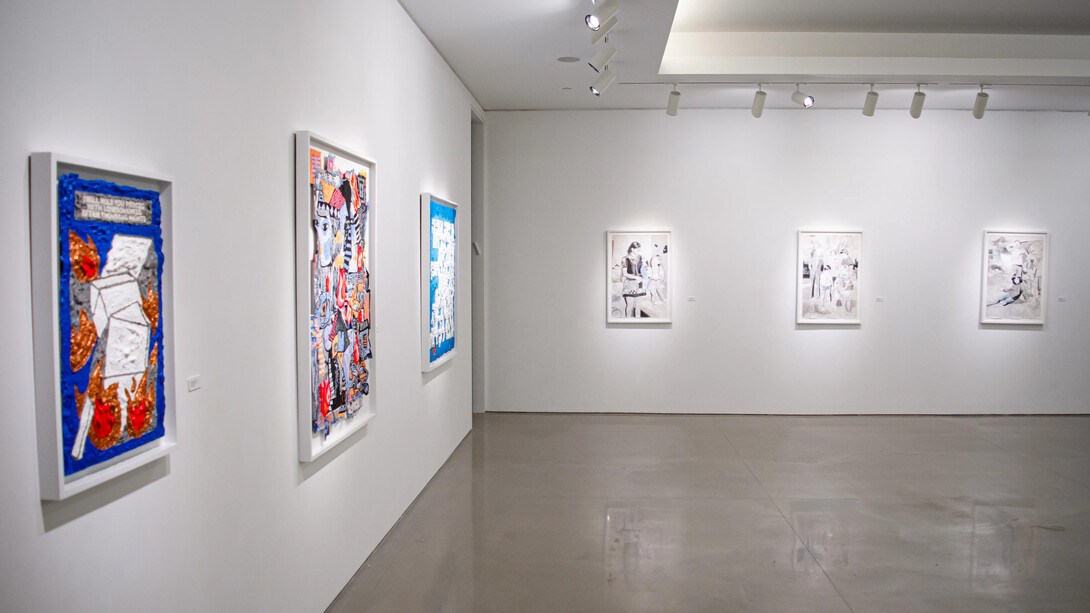 Various artists, Resilience and reflection an artistic response to October 7th, exhibition view. Courtesy of David Benrimon Fine Art Gallery