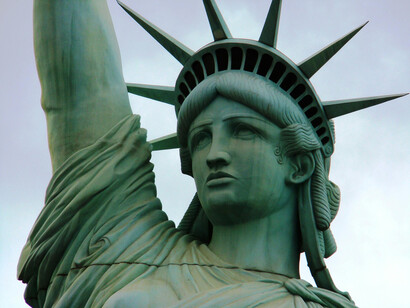 Close up of the Statue of Liberty, New York, USA