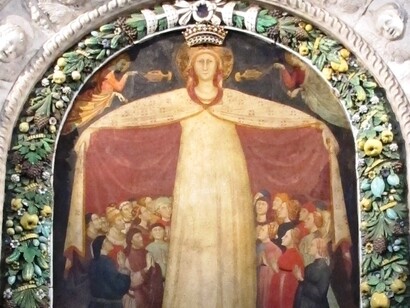 Affresco di Parri di Spinello raffigurante *La Madonna della Misericordia*, 1433