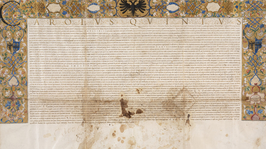 Nombramiento de dignidad imperial como embajador del rey y emperador Carlos V en la persona de don Lope de Soria, 1535. Cortesía del Museo de Bellas Artes de Bilbao