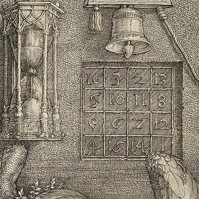 Albrecht Dürer, Melancolia I, 1514, Dettaglio del quadrato magico di Giove