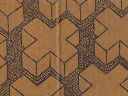 Positive signs, carbon ink, newspaper on cardboard, Mark Weighton, 2022