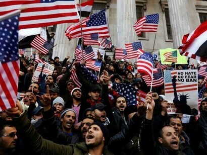 A protest by immigrants in the US