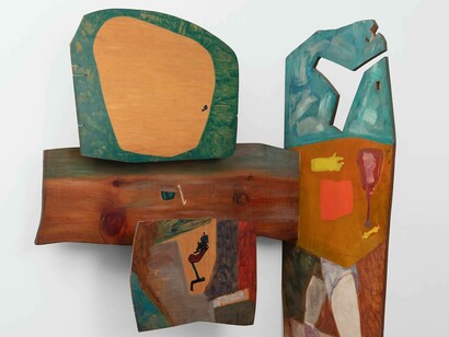 Portrait Galaxy of Henri Laugier (detail), 1949. Oil on wood. Courtesy of The Estate of Frederick Kiesler, New York.