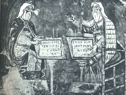 Galeno e Ippocrate, affresco del XII secolo