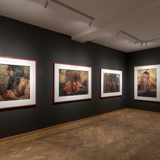 Regards croisés Latifa Toujani & Khadija Jayi, exhibition view. Courtesy of Comptoir des Mines Galerie