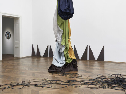 Sandra Mujinga, Time as a shield, exhibition view. Courtesy of Kunsthalle Basel