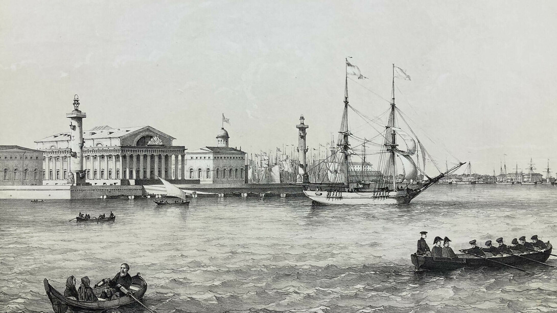 Ferdinand Victor Perrot, Imprimeries Lemercier, Daziaro Publishing House, The building of Saint Petersburg’s old stock exchange, ca. 1840. Courtesy of Georgia Museum of Art