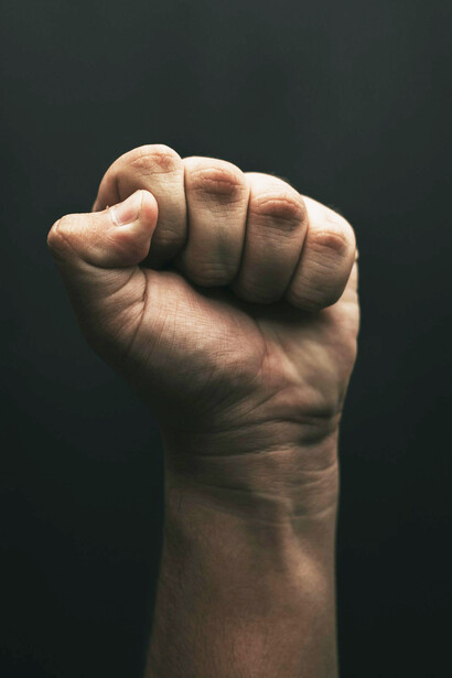 A clenched fist representing the importance of boundaries