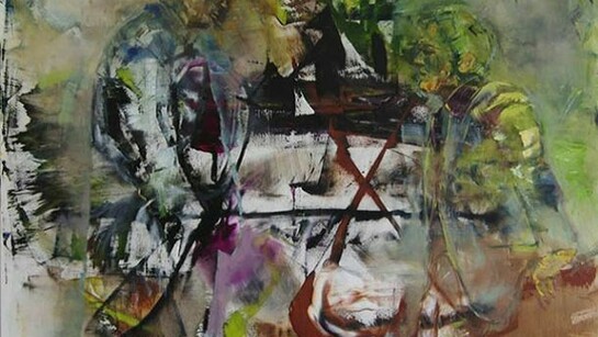 Robert Muntean, Returner, 2013, oil on canvas, 180 x 300 cm