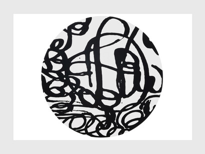 Danilo Bucchi, Volume, 2023, resina e smalto su tela, 90 cm diametro