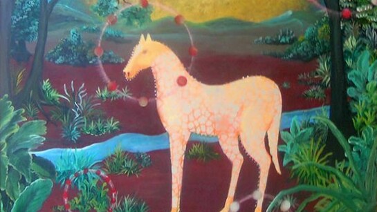 Edouard Duval Carrie, Detail of Untitled, 2004, Oil on canvas with resin frame, 75 x 59 inches