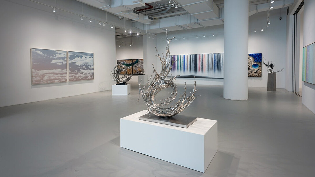 Various artists, Otherworldly landscapes, exhibition view. Courtesy of Sundaram Tagore Gallery