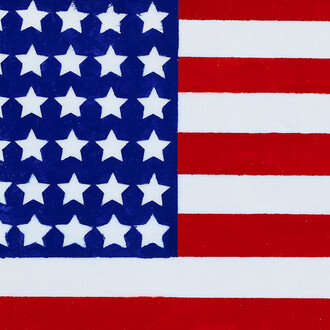 Eric Sullivan, Sturtevant: John’s flag 1993 (detail), 2026. Courtesy of The Hole