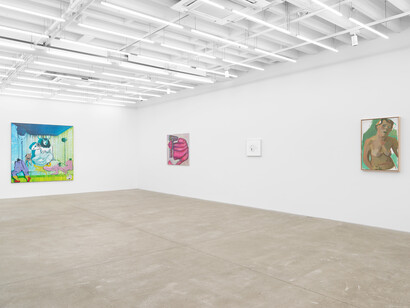 Ebecho Muslimova and Maria Lassnig, exhibition view. Courtesy of Magenta Plains