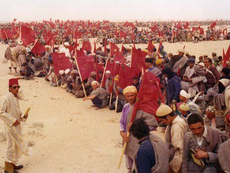 The Green March in Spanish Sahara, Morocco