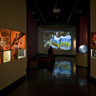 Leaving home, exhibition view. Courtesy of Immigration Museum