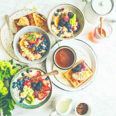 A colorful collection of healthy food items