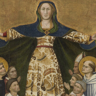 Antoni Peris, Our lady of grace and the grand masters of the Montesa order (detail), ca. 1412. Courtesy of Museo Nacional del Prado