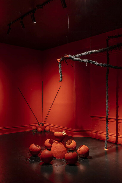 Marvin Touré, the blood is the water, exhibition view. Courtesy of Mattress Factory