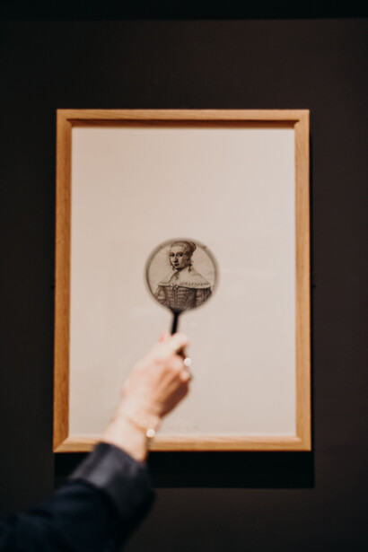 Magnifying glass available at the exhibition