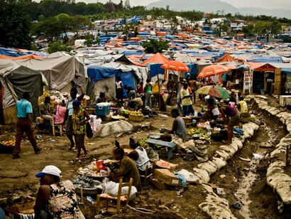 Campamento de desplazados en Haití