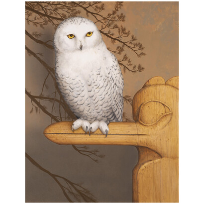 Tom Palmore, Snowy Owl, 2023, oil and acrylic on canvas, 48x36 inches. Courtesy of the artist and LewAllen Galleries