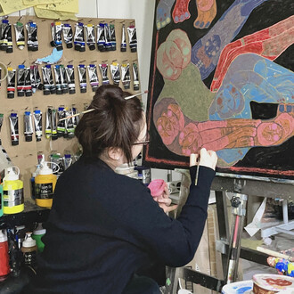 Yool Kim in her studio. Courtesy of Court Tree Collective Gallery