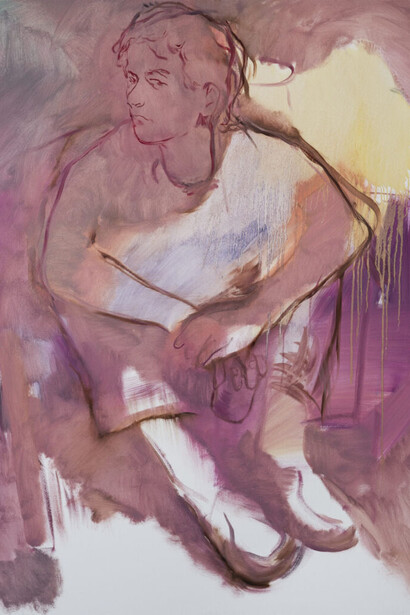 Jakub Čuška, The lost dandy, painting in exhibition. Courtesy of Jiri Svestka Gallery