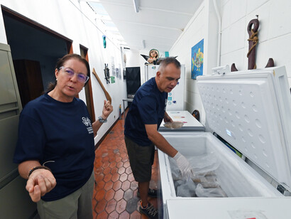 CoopeSoliDar members at cold storage and marketing centre for artisanal fisheries, San Jose, Costa Rica @ Ashish Kothari