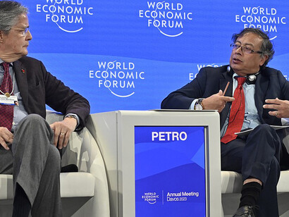 Gustavo Petro, the President of Colombia, delivered a speech at the World Economic Forum held in Davos, Switzerland, on January 17, 2024