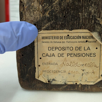 Label Pension fund deposit. Courtesy of the Museu Nacional d’Art de Catalunya