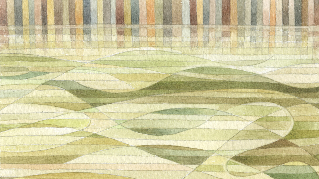 As the waters rise, watercolour, 16 x 12cm, Mark Weighton, 2024