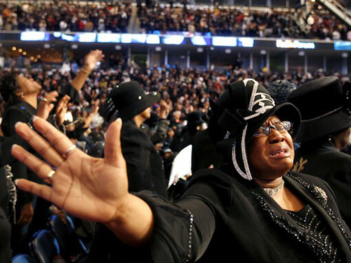 A woman in worship